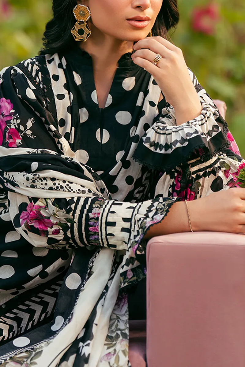 ELAF PREMIUM PRINTS LAWN COLLECTION '25 Mystic Noir EPS-2B