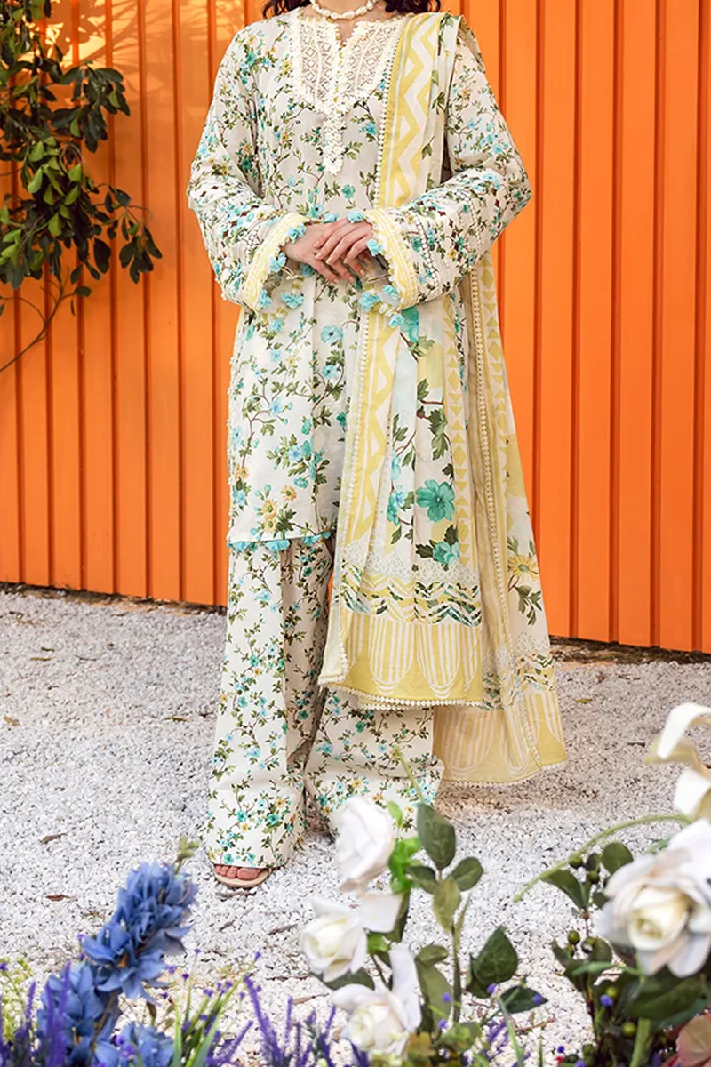 ELAF PREMIUM PRINTS LAWN COLLECTION '25 Ivory Whispers EPS-3A