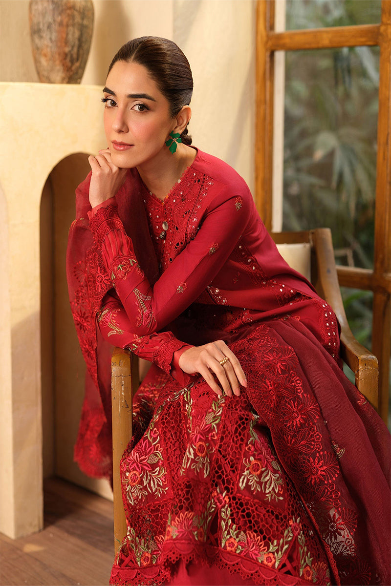 Maryam Hussain Luxury Lawn' 25 Berry