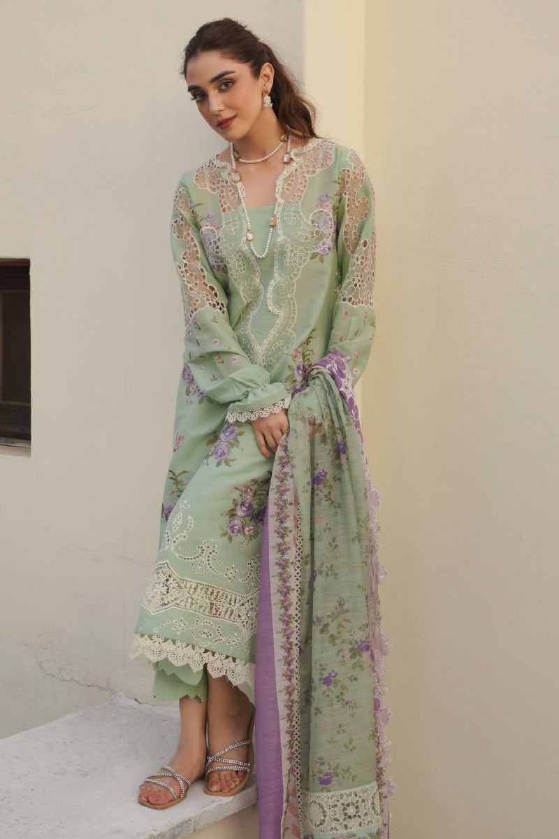 Manara Unstitched 3 Piece Luxury Emb Lawn Collection'2024 ML-03 AMALIA