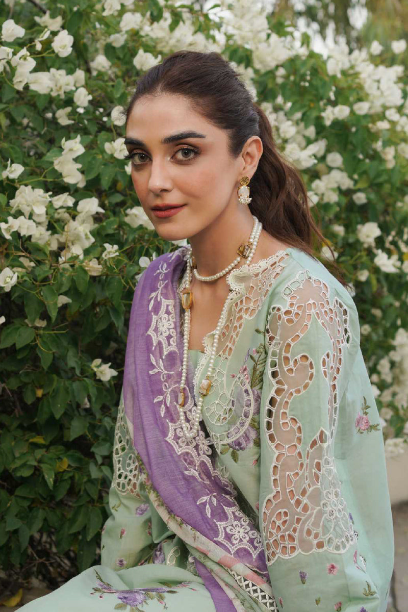 Manara Unstitched 3 Piece Luxury Emb Lawn Collection'2024 ML-03 AMALIA