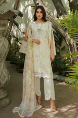 Manara Unstitched 3 Piece Luxury Emb Lawn Collection'2024 ML-09 MOTIA