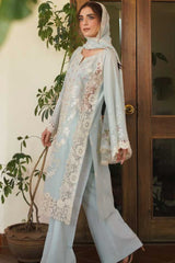 Manara Unstitched 3 Piece Luxury Emb Lawn Collection'2024 ML-10 PARISHAY